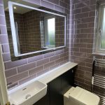 Large LED Mirror Installation as part of Shower Room Renovation project in Northampton